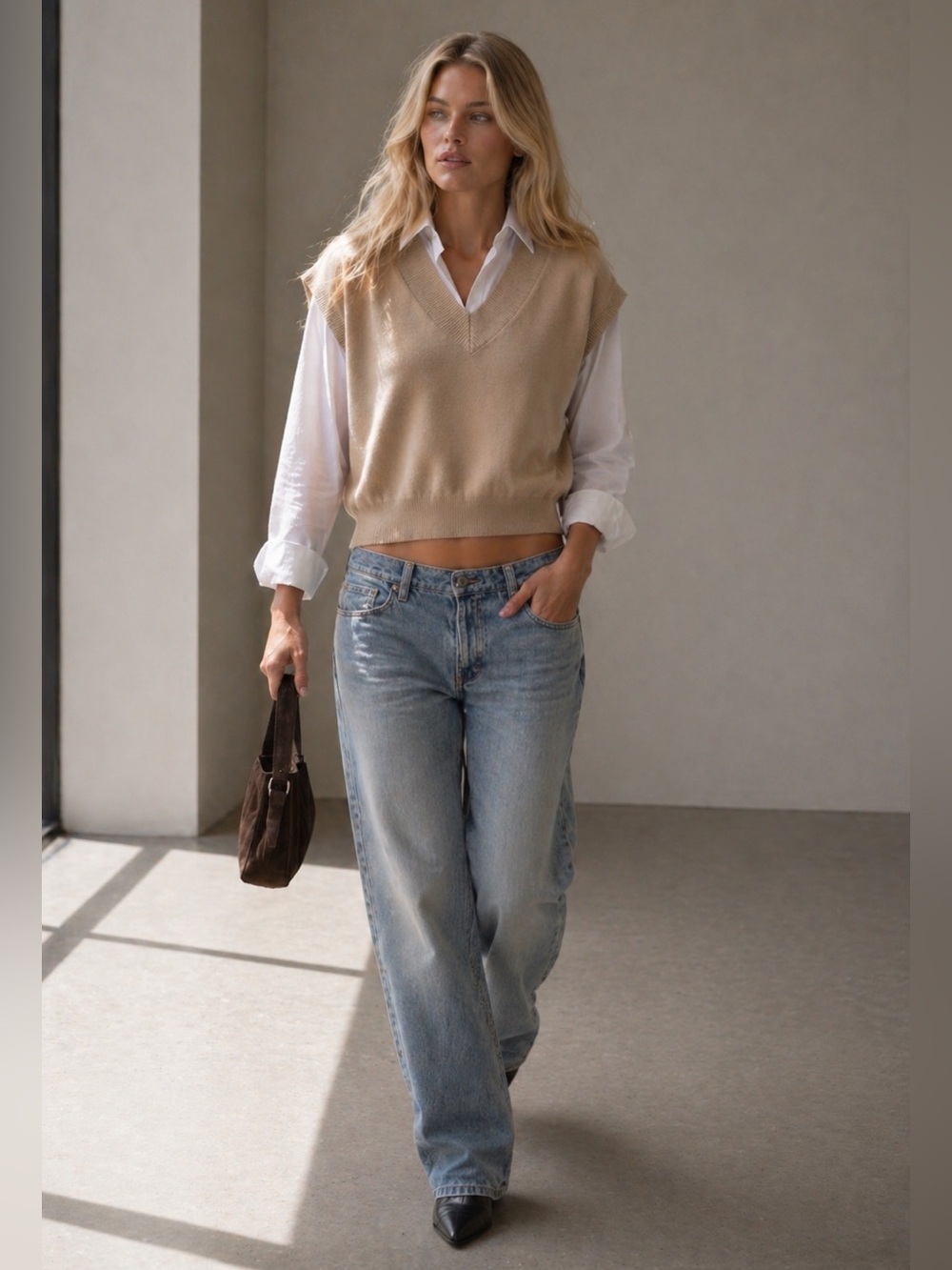 Maeve from Anthropologie V-Neck Knit Sweater Vest